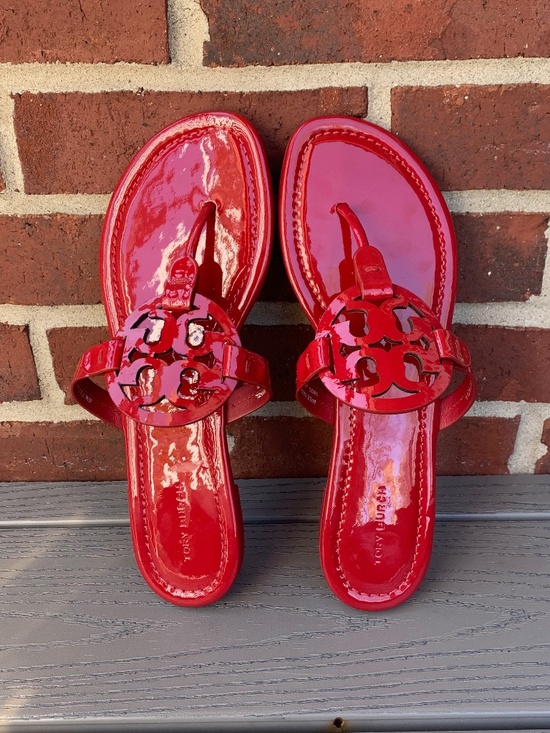 Tory Burch Shoes - Tory Burch Miller Sandals in Red Patent Leather